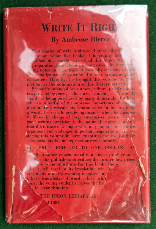 WRITE IT RIGHT: A LITTLE BLACKLIST OF LITERARY FAULTS